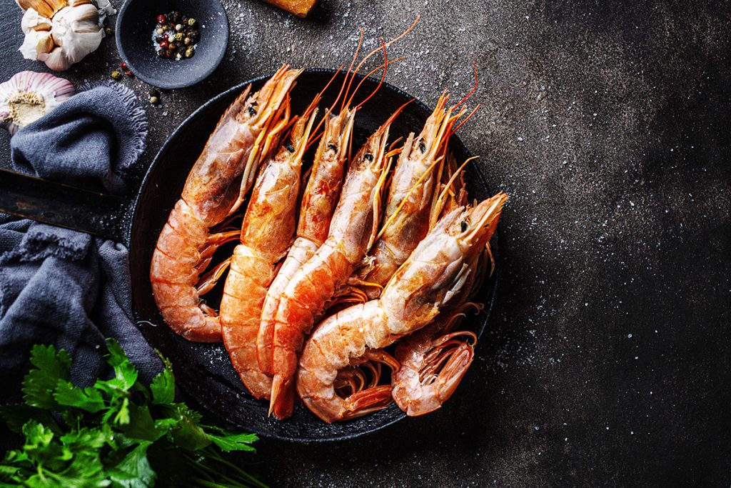 кулинарна фотография - апетитни скариди заснети със съдействието на продуктова фотография от Elista.bg